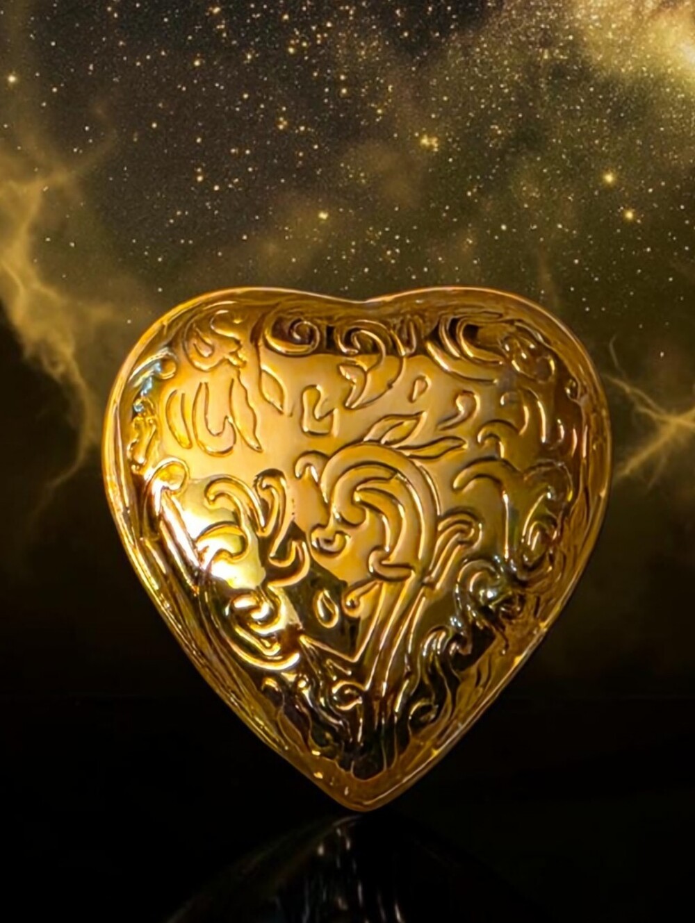 Gold Heart Brooch